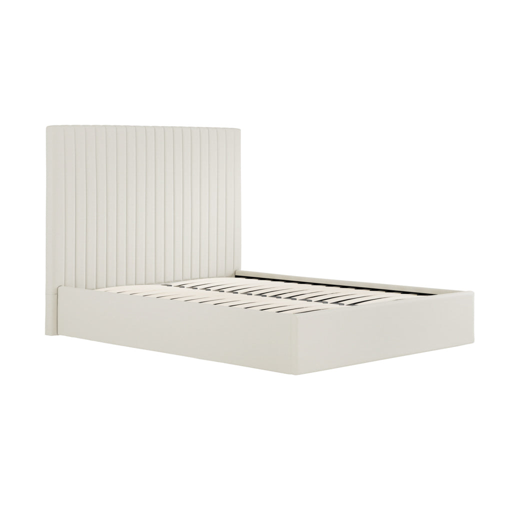 Berlin Milk Velvet Tall Ottoman Double Bed